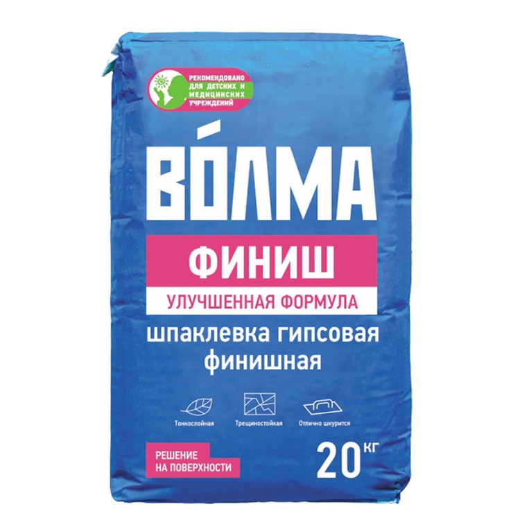 Шпаклевка гипсовая фнишная Волма-Финиш, 20кг